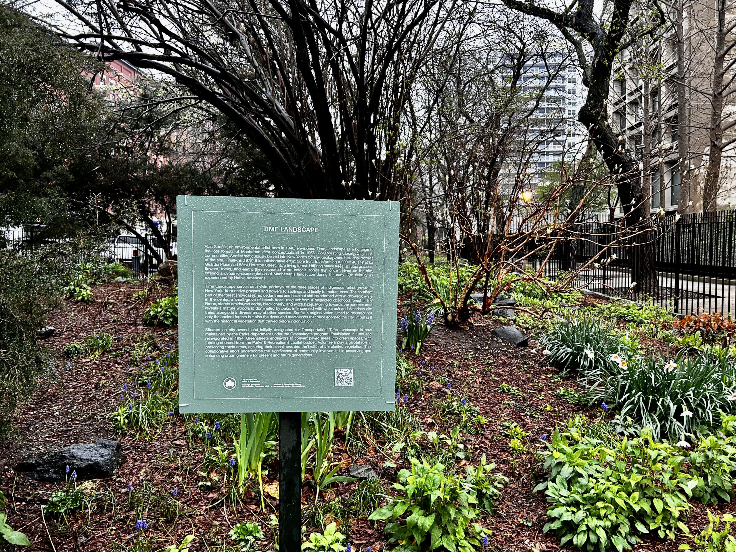 Time Landscape by Alan Sonfist (1965-Present) restores a pre-colonial forest in the heart of New York City Courtesy LandArtForward