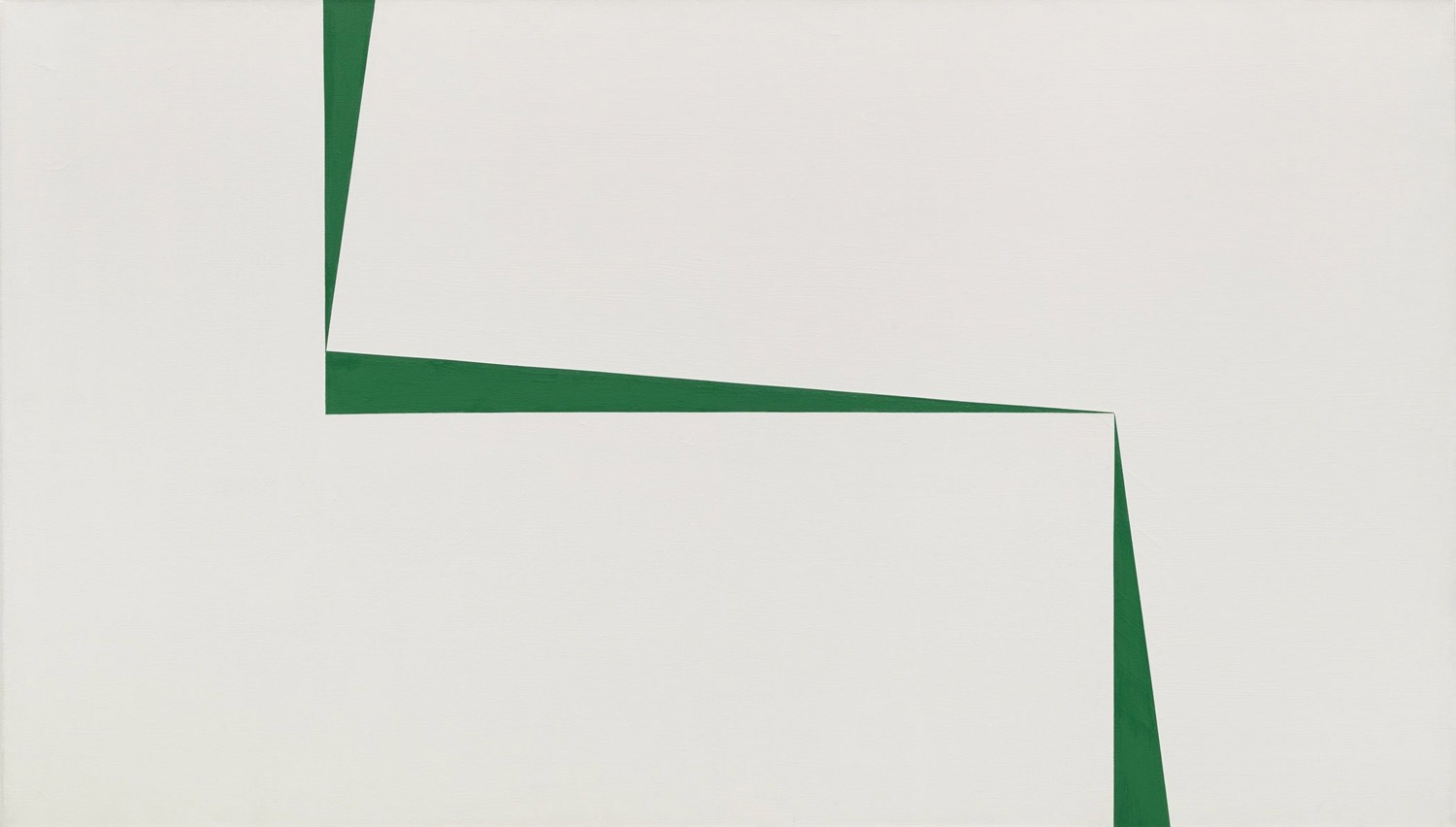 Carmen Herrera, Blanco y Verde, 1966-67. Acrylic on canvas, 40 x 70 in. Private Collection © Carmen Herrera; photograph by Ron Amstutz
