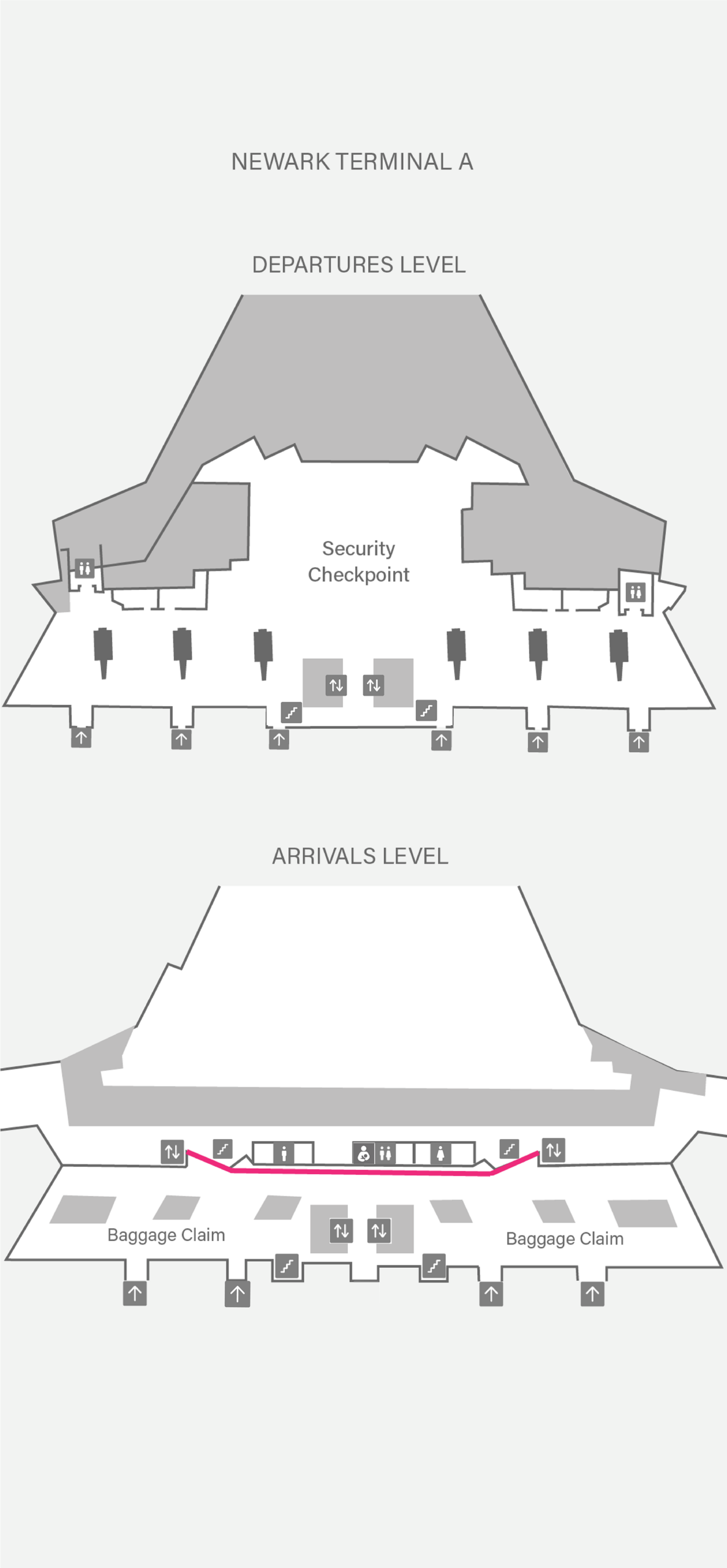 Plattegrond van Terminal A van Newark